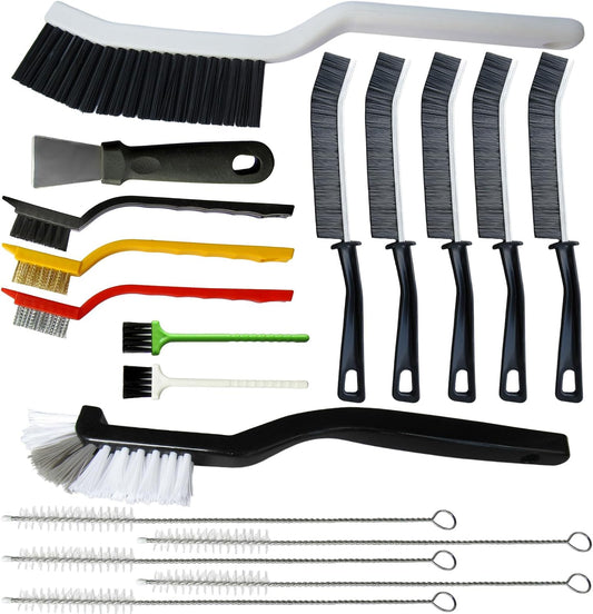 CRAFNEW 18Pcs Gap Crevice Cleaning Brush Set, All-Round Detail Scrub Brushes for Deep Cleaning Tile Grout, Window Tracks, Car Air Vents, Kitchen Sinks & Bathroom Narrow Grooves