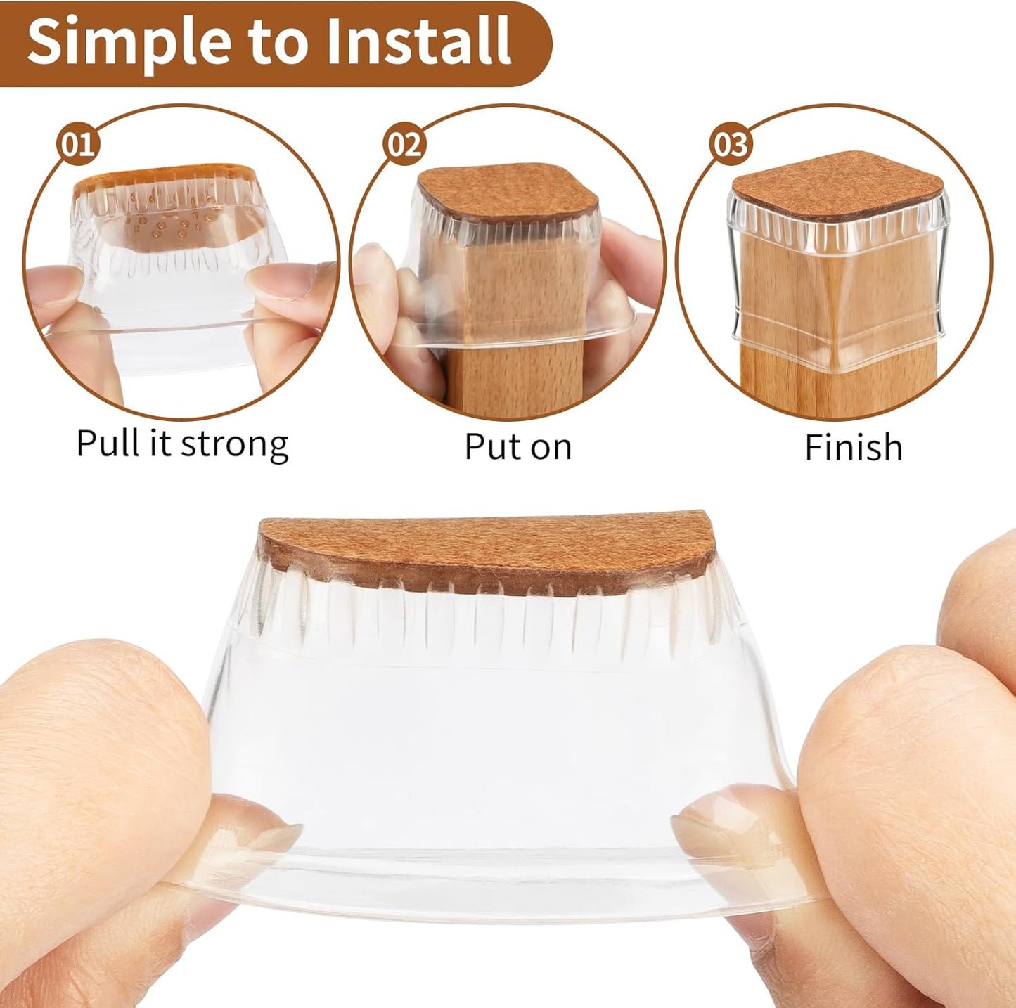 Chair Leg Floor Protectors, 24 Pack Silicone Furniture Pads for Hardwood Floors, Anti-Scratch Furniture Sliders Felt Pads, Noise-Reducing Chair Feet Covers, Table Legs Fit Sizes to(1.3" to 1.97")