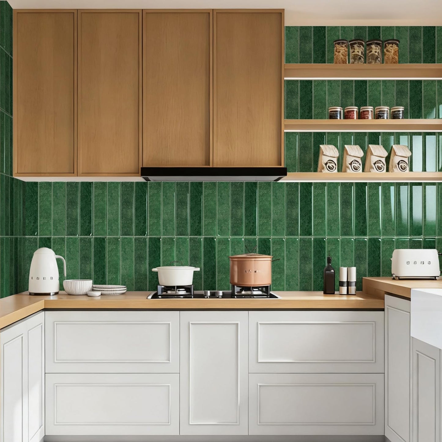 Alwayspon 10 Sheets 12x12inch Beige 3D Vinyl Backsplash Tiles, Self-Adhesive Peel and Stick Wall Tile Stickers Stick on Subway Tiles for Kitchen Bathroom Wall