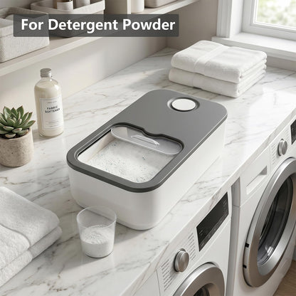 2.6GAL Laundry Powder Container, Powder Laundry Detergent Container, Plastic Laundry Powder Dispenser with Scoop & Lid, Laundry Pods & Scent Beads Container, Laundry Room Storage Containers