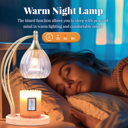 Candle Warmer Lamp with Timer Dimmer - Electric Light Wax Warmer for Jar Candles - Lamp with 2 Bulbs, Unique Birthday Gifts for Women Mom House Warming Gifts New Home Decor