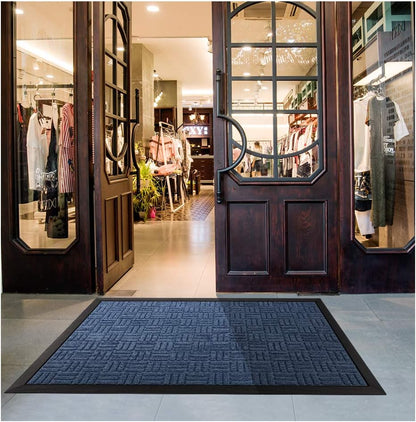 Mibao Front Door Mat, Heavy Duty Durable Welcome Mat for Outdoor Indoor, Dirt Trapper Waterproof Super Absorbent Door Mat for Entryway Outside Patio Porch, 29.5" x 17", Grey