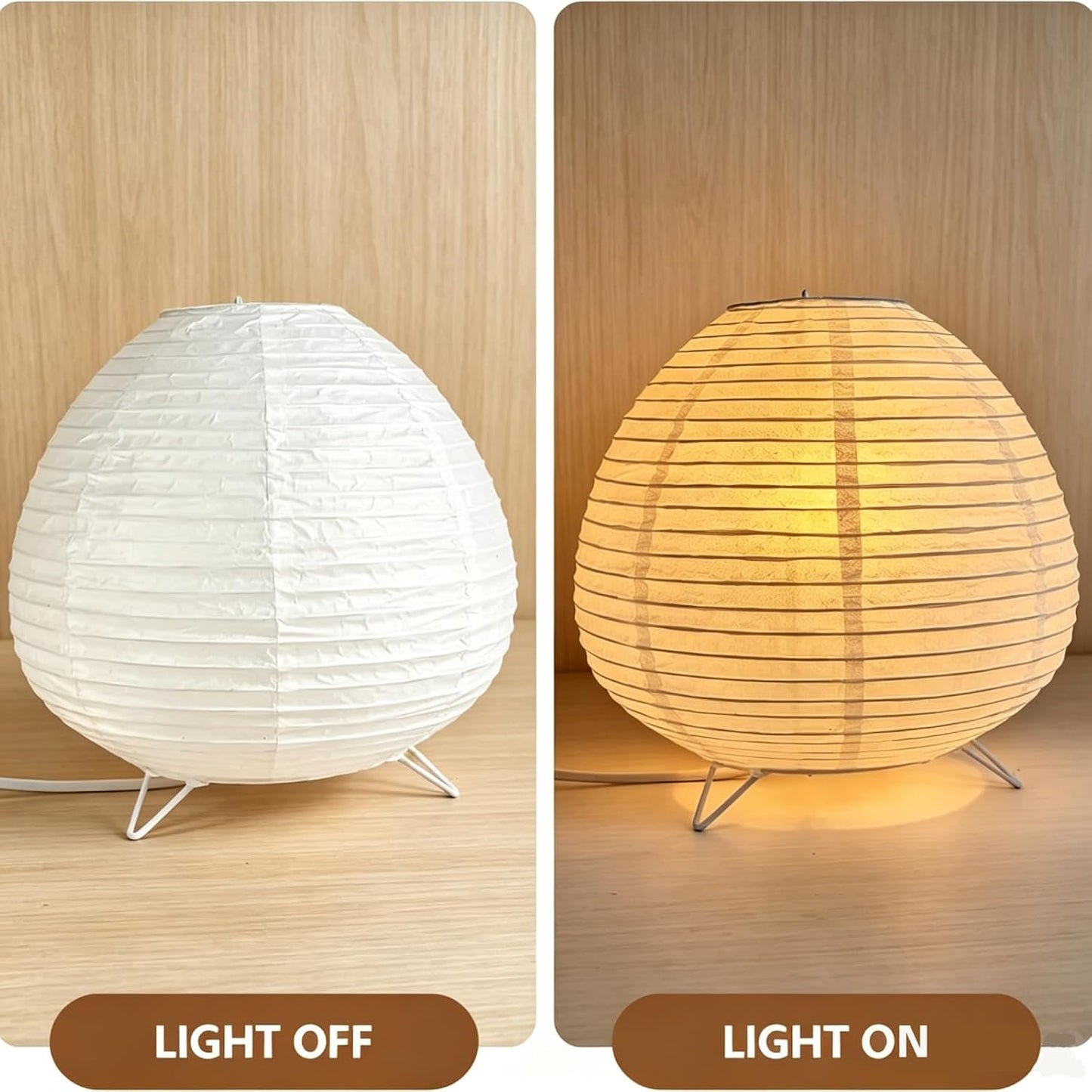 Small Rice Paper Lamp, Japanese Lamp Lantern Table Lamp, Paper Table Lamp, Lantern Lamps for Desk Bedrooms Bedside Night Light (Tower)