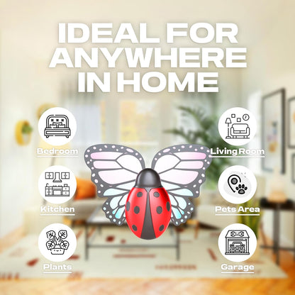 Flying Insect Trap Indoor, Light Fly Trap Captures Flies, Fruit Flies, Gnats, Moths, Mosquito and Other Flying Houseflies(1 Plug-in Device + 3 Pair Refills)
