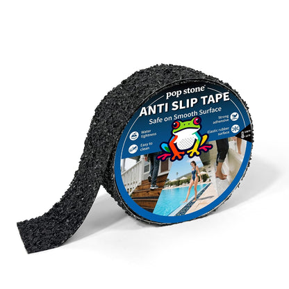 Waterproof Anti-Slip Traction Tape | 2" x16.5 FT | Heavy-Duty EPDM Rubber, Strong Grip & Barefoot Gentle | Indoor & Outdoor Solution: Poolside, Bath, Ramps, Stairs, Board Steps