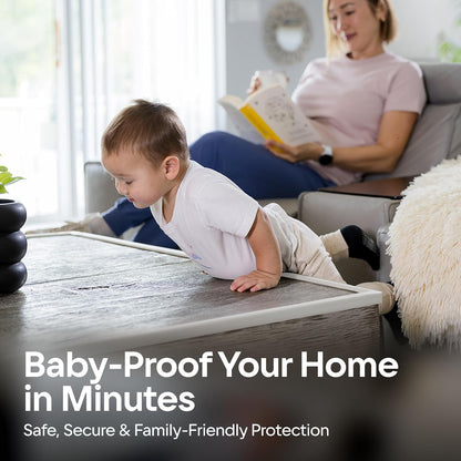 Premium 12ft Edge Protector for Baby, Odorless Foam Cushion with Strong Adhesive Tape, Non-Toxic to Baby Proof Corners and Edges, Wall Corner Protector & Desk Edge Cushion White