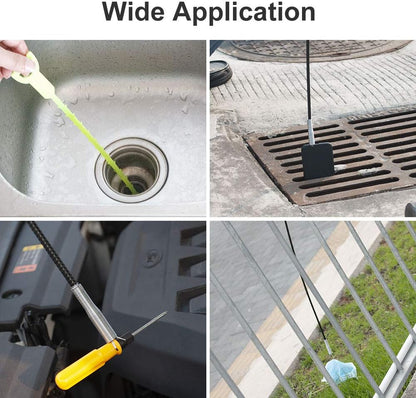 DR.PEN Flexible Grabber Claw Pick Up Reacher Tool (Drain Clog Remove Tool), With 4 Claws Bendable Hose Pickup Reaching Assist Tool for Litter Pick, Home and Kitchen Sink, Drains, Toilet (35.4 inch)