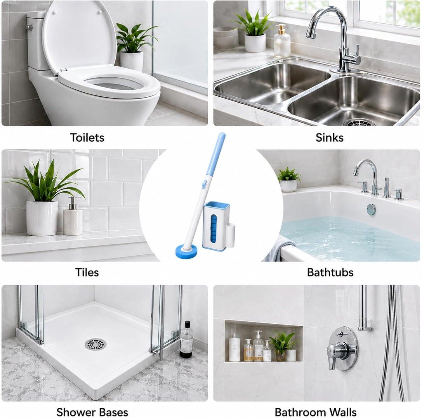 RV Toilet Brush, RV Accessories, Wall Mount Toilet Brush, 64 Toilet Refills | Hands Free Toilet Brush, One-Button Release, RV Toilet Brush and Holder Set, Compact Design, Camper Bathroom Accessories
