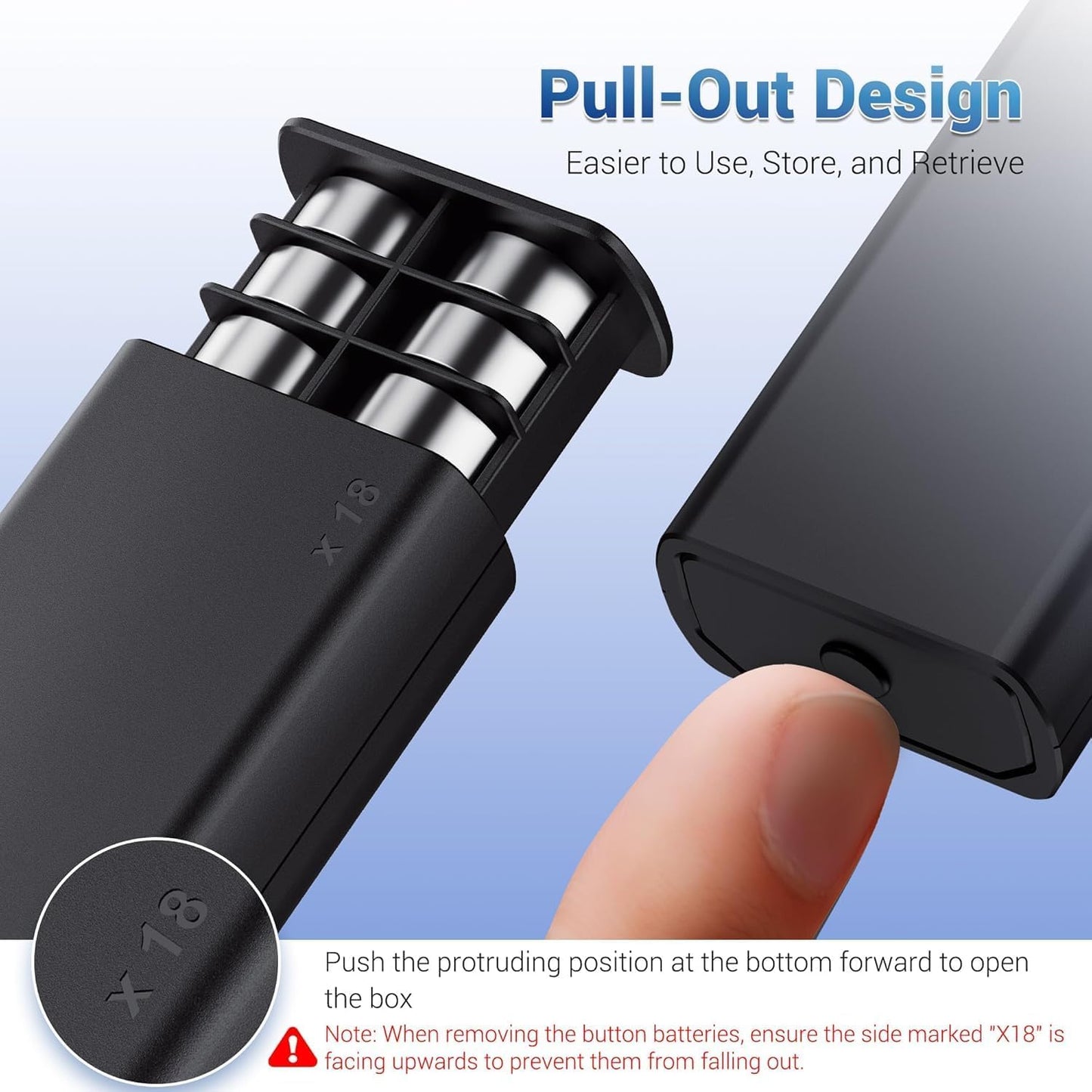 Hard Shell Battery Organizer Holder with Small Battery Tester, IP68 Waterproof Multi 82 Slots Batteries Vault Case for 40 AA & 12 AAA & 12 CR2032 CR2025 & 18 LR44 Button Cell/2 D Size Batteries Case