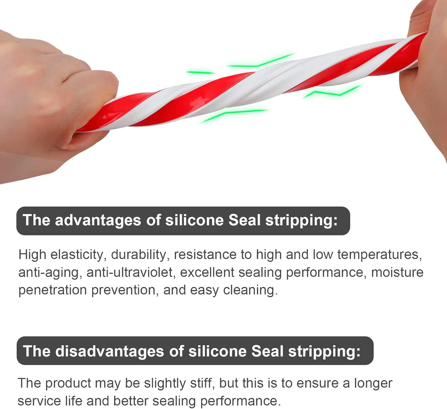 [New Upgrade] 19.7Ft Silicone Door Weather Stripping Door Seal Strip for Doors & Windows, Multi-Layer Soundproof Chamber Design, Self-Adhesive, Seal Large Gaps, Easy to Cut & Install