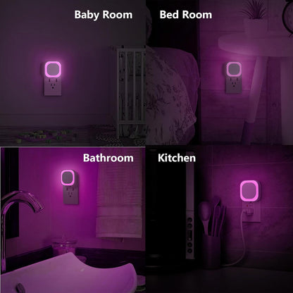 YUNLEX 2 Pack Red Night Light with Dusk to Dawn Sensor, Eye-Care Reflected Glow, 0% Blue Light True Red LED, 3-Level Brightness, Auto On/Off, Plug-in Nightlight for Sleep, Kids, Bedroom, Bathroom