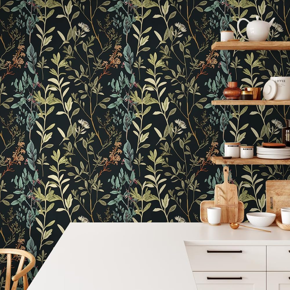 18"x236" Boho Cream/Brown Daisy Flower Peel and Stick Self Adhesive Wallpaper Removable Contact Paper Stick on Easy Peel Off Wall Paper for Kitchen Bedroom Bathroom Renter
