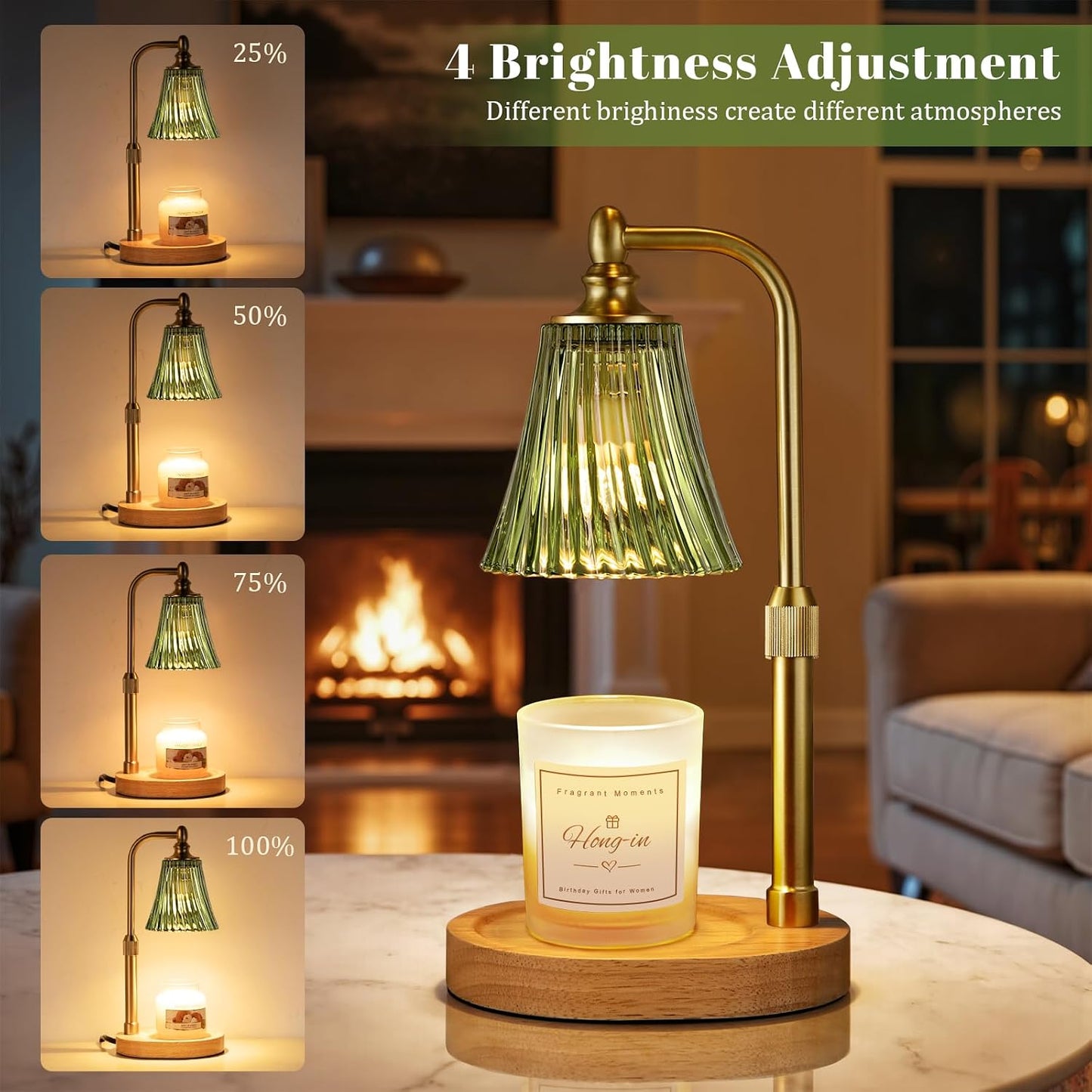 Candle Warmer Lamp with Timer Dimmable,Birthday Gifts for Women Mom Sister,Adjustable Height Wax Melt Warmer for Jar Candles,House Warming Gifts New Home,Ideal for Office,Dorm,Bedroom Home Decor
