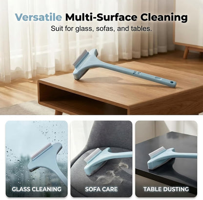2 in 1 Window Squeegee Cleaner Tool, Multifunctional Window Screen Cleaner Brush with Squeegee, 2026 New Window Cleaning Brush with Detachable Handle, Double Sided Wet & Dry Dual Use (White Green)