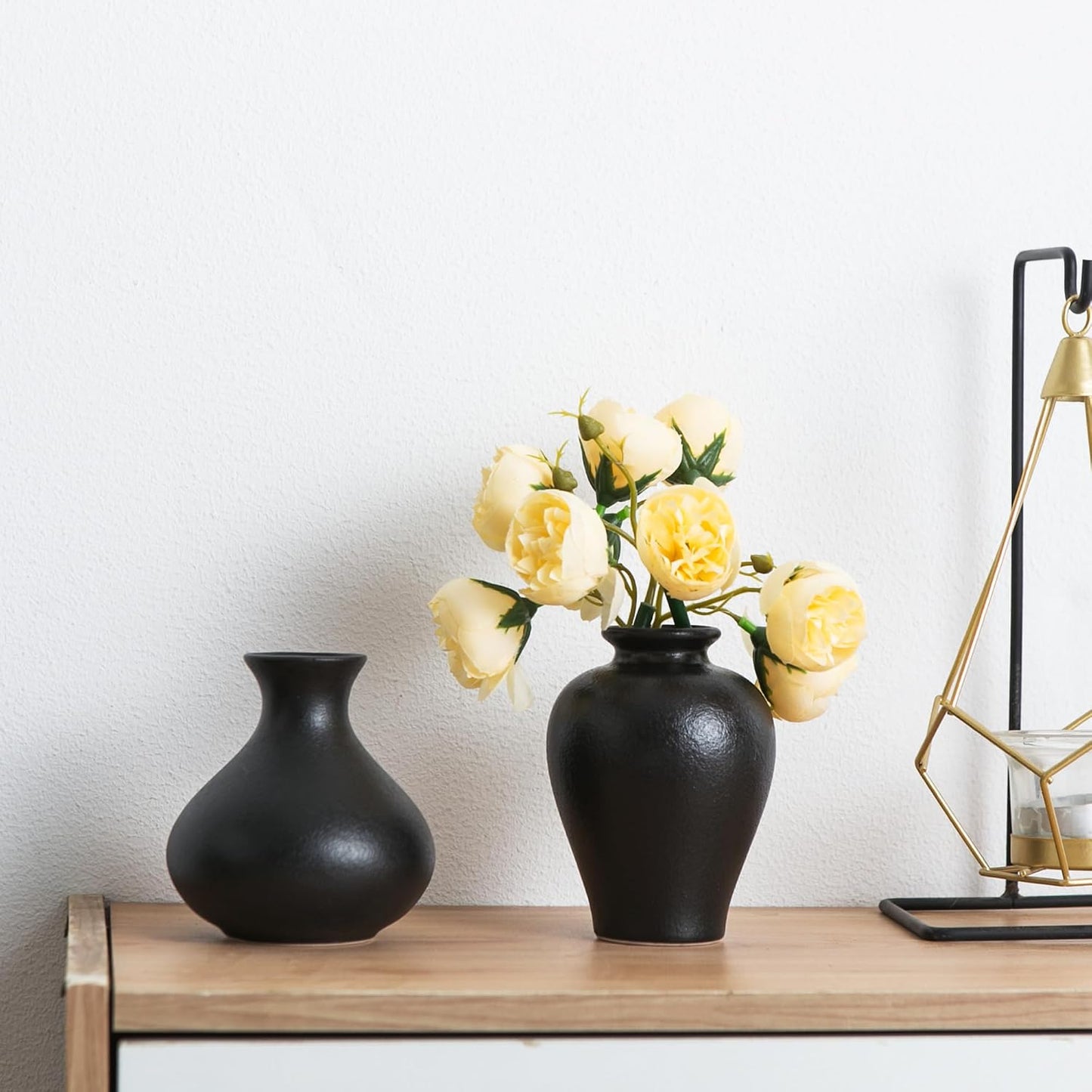 Small Ceramic Vase Set of 5, Modern White Vase, Bud Vase, Boho Decorative Vase for Fireplace, Entryway and Living Room, Centerpiece Table Decorations