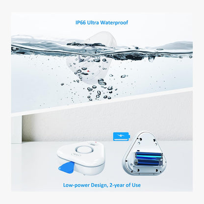 5 Pack Water Leak Detectors for Home, Stechro 4 Levels Adjustable Audio 0-120dB Water Sensor Alarm Leak Detector with Leak and Drip Alert, IP66 Water Leak Sensor for Basements Kitchen Sink Laundry