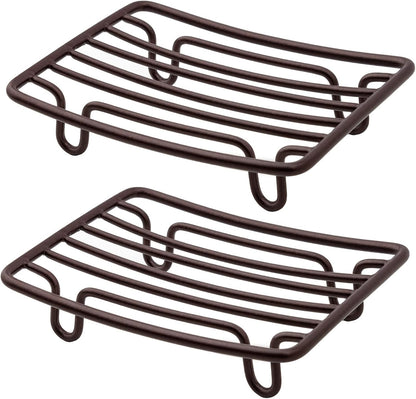 Soap Dish, Stainless Steel Bar Soap Holder for Shower, Self Draining Stand Soap Saver for Bathroom, Kicthen Sink and Countertop, Chrome 1-Pack