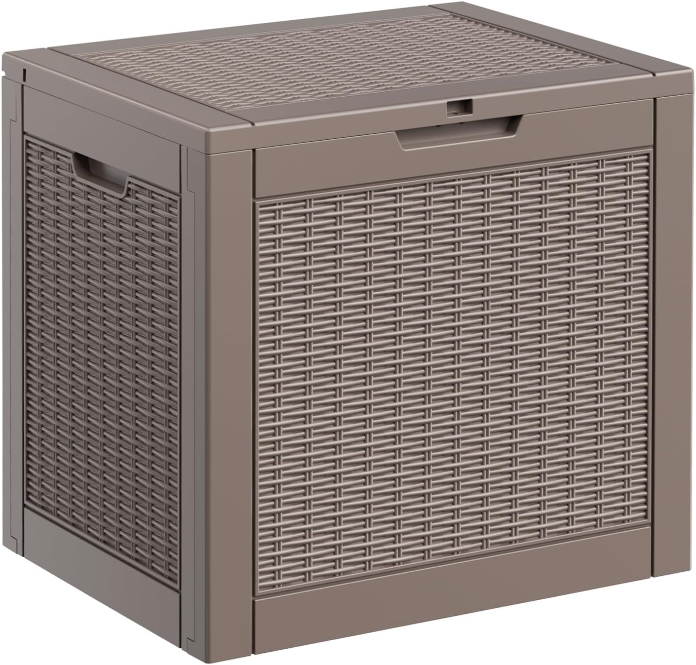 DRATO 35 Gallon Outdoor Storage Box Waterproof, Resin Small Deck Box for Patio Furniture Bench, Pool Garden Tools, Weatherproof Outside Storage Bin for Backyard Porch (Black, 35 Gallon)