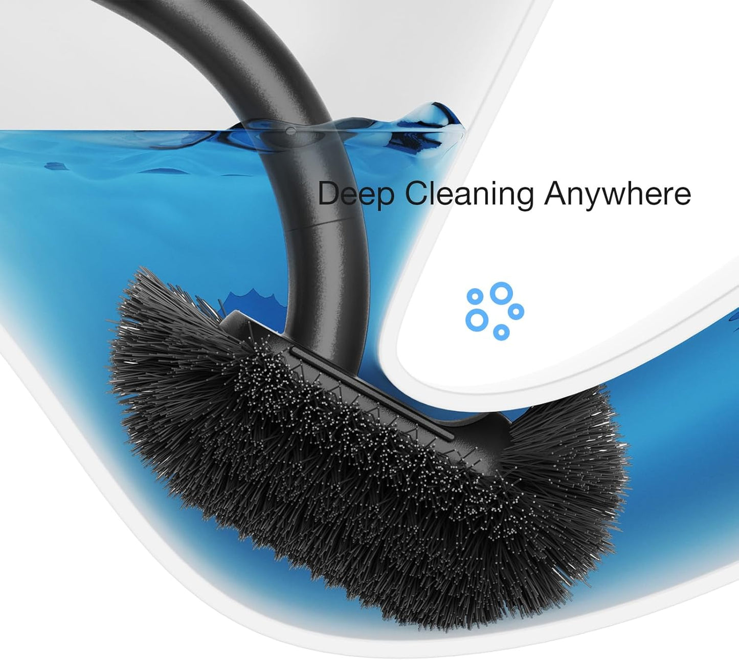 Toilet Bowl Brush and Holder, OSCIOSS Toilet Brush Set with Ergonomic Design, Compact Size, Durable Bristles, RV Toilet Brushes & Holders for Dead Corner Clean (White, 1pack)