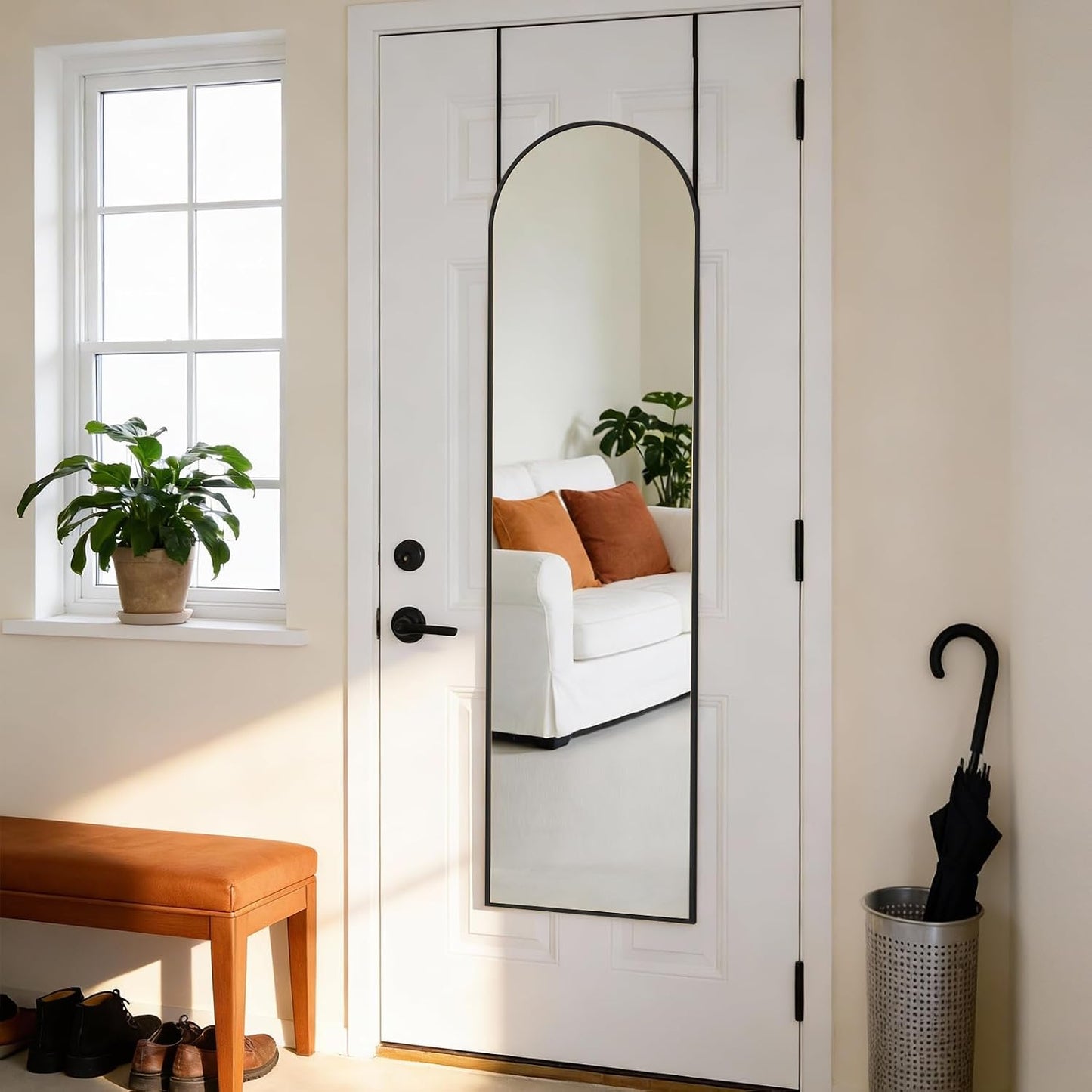 DUMOS 64"x21" Full Length Mirror, Full Body Mirror, Black | Aluminum Alloy Thin Frame, Leaning or Hanging, Suitable for Bedroom, Livingroom, Cloakroom
