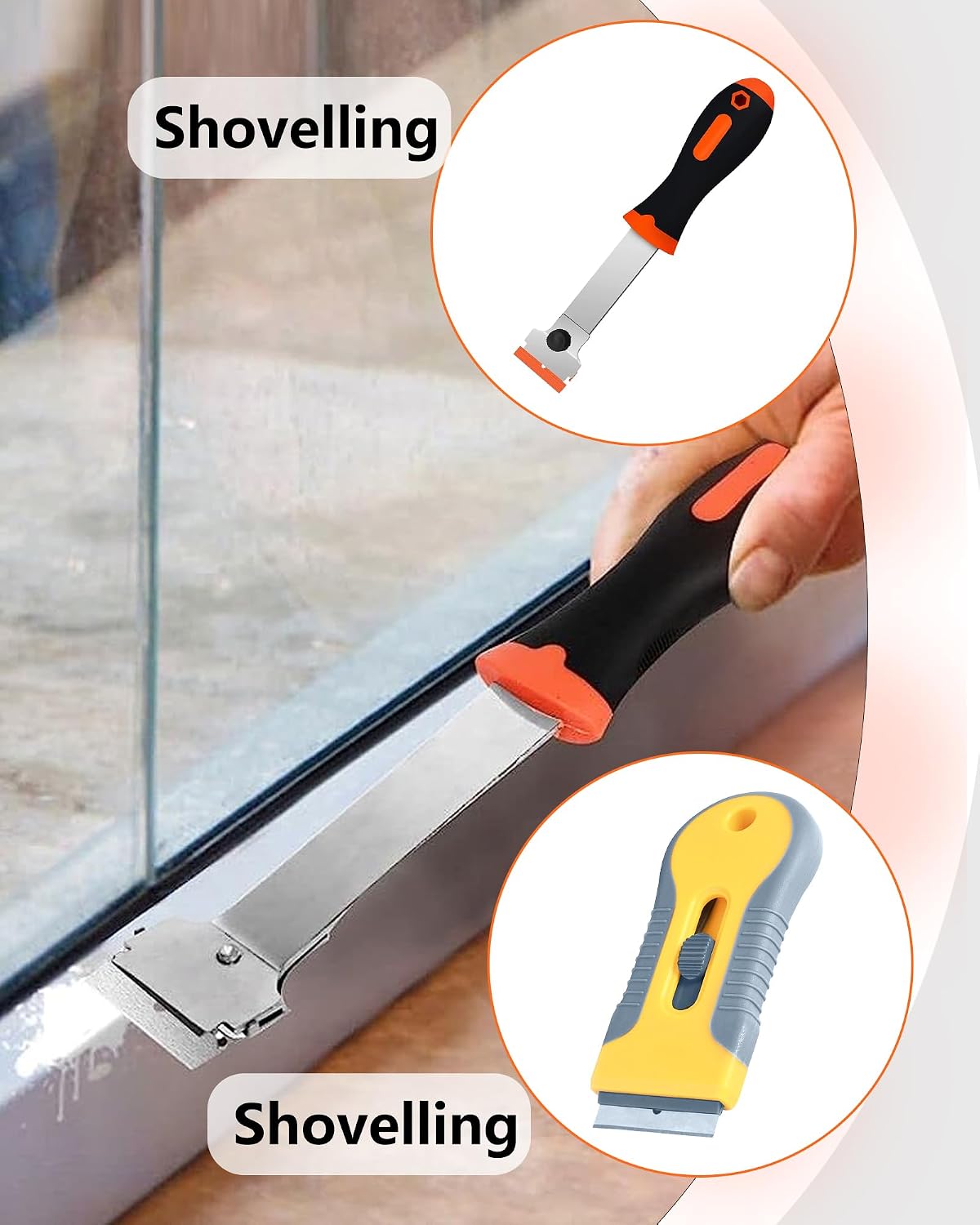 2 Pack Razor Blade Scraper with 10 Plastic and 20 Metal Blades for Removing Paint, Registration Sticker, Grease from Windshield, Glass Top Stove Cooktop Scraper