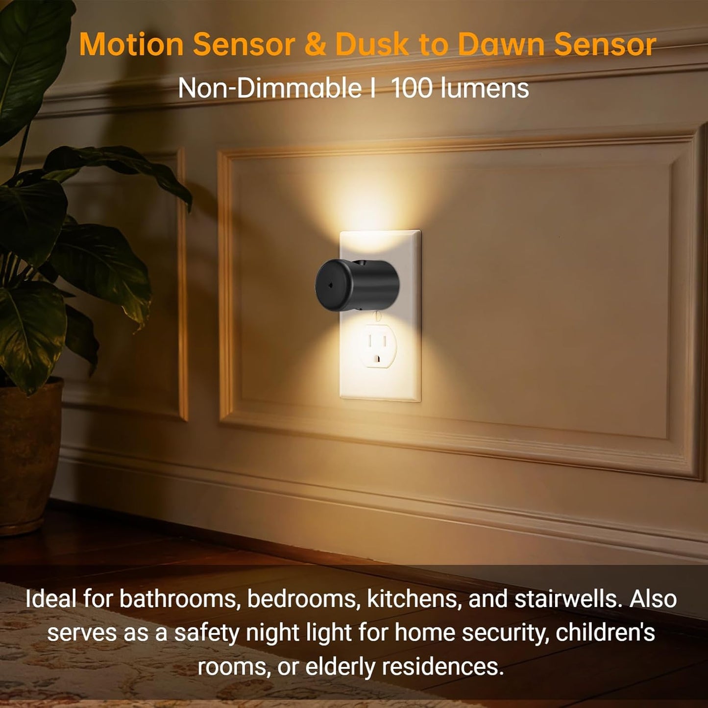 TSEXES LED Motion Sensor Night Lights,Plug-in Motion Activated Night Light,5000K Daylight,Bedroom, Hallway,Bedroom,Kitchen, Stairways, Non-Dimmable,4 Pack