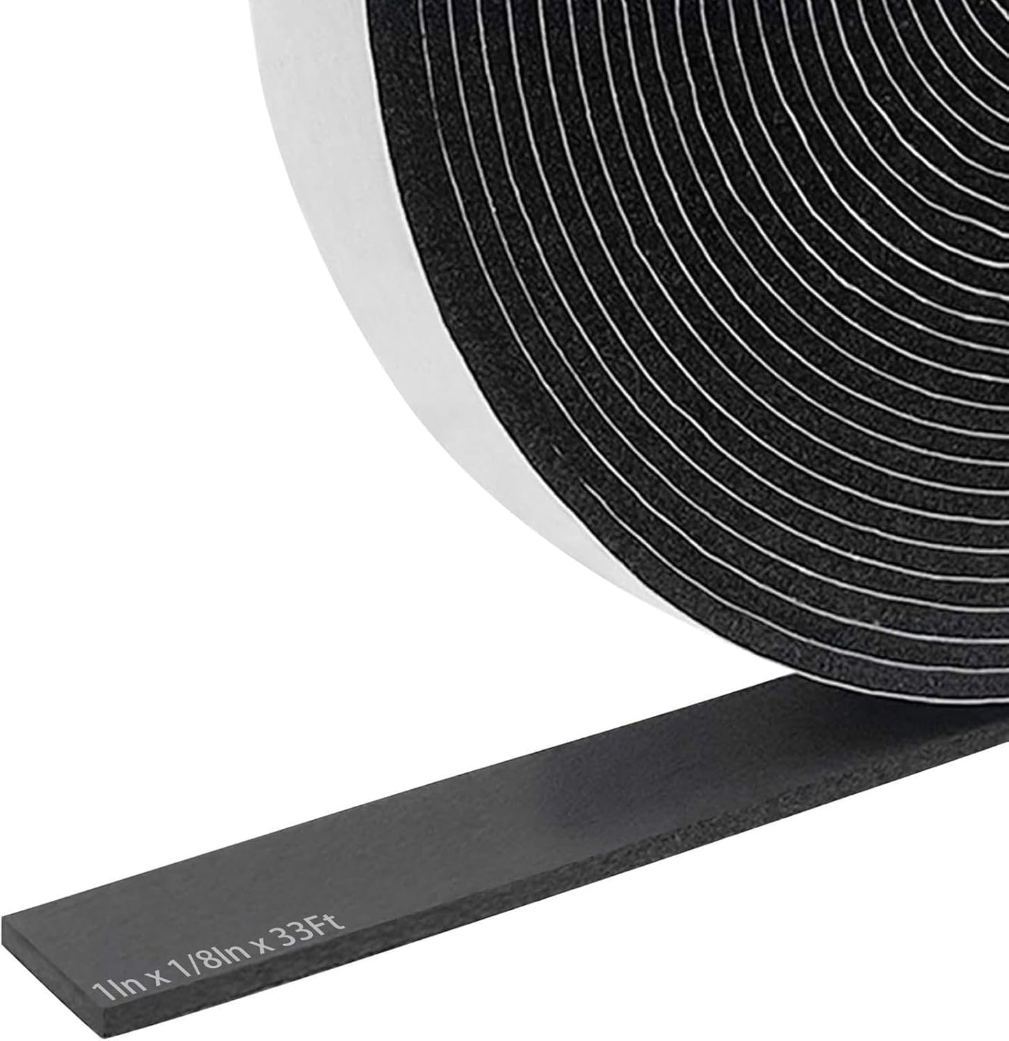 Storystore Weather Stripping Door Seal Strip, 1/2In x 1/4In x 16.5FT Self Adhesive Foam Tape for Door Window Insulation Soundproofing Weatherstrip, High Density Foam Seal for Doors Windows Furniture