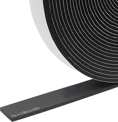 Storystore Weather Stripping Door Seal Strip, 1/2In x 1/4In x 16.5FT Self Adhesive Foam Tape for Door Window Insulation Soundproofing Weatherstrip, High Density Foam Seal for Doors Windows Furniture