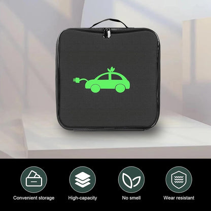 Charger Bag, Portable EV Charging Cable Bags, Waterproof Oxford Cloth Storage Bag for Charger, Jumper Cables, Cords (Rectangular)