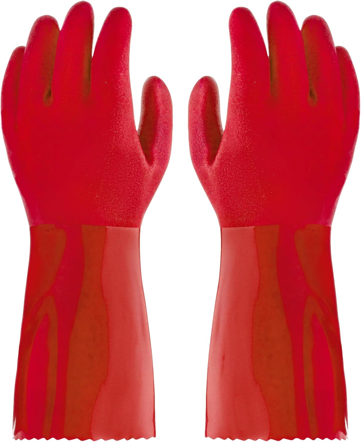 Kitchen-Star Ultimate Rubber Household PVC Gloves with Comfortable Cotton Lining, Anti-Slip surface, Kitchen Dishwashing, Extra Thickness, Kitchen Cleaning, Working, Painting, PetCare (X-Large, Green)