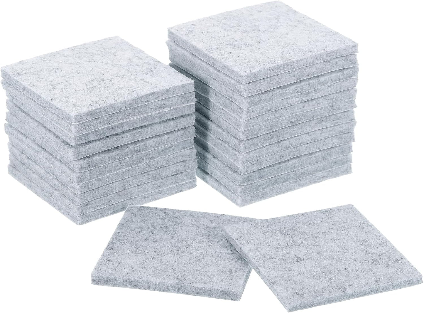 uxcell Furniture Pads, 24Pcs 1.5" - Square Self Adhesive Felt Furniture Pads, Floor Protectors for Furniture Feet Chairs Legs Hardwood Floors (Black)