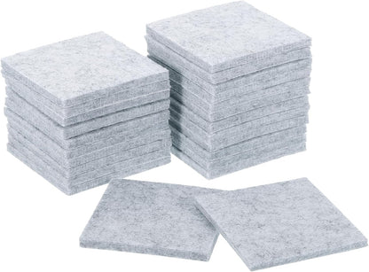uxcell Furniture Pads, 24Pcs 1.5" - Square Self Adhesive Felt Furniture Pads, Floor Protectors for Furniture Feet Chairs Legs Hardwood Floors (Black)