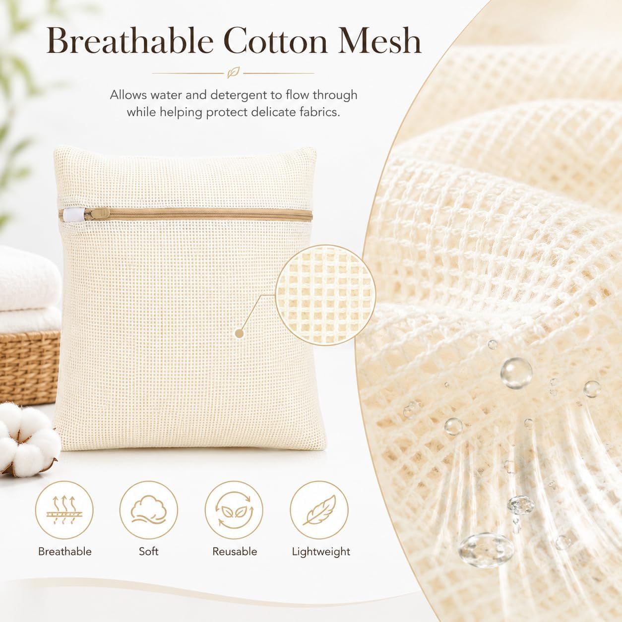 4pcs Mesh Laundry Bags Zipper Heavy Duty Washing Machine Bags Clothing Sweater Undergarment Travel Storage Organizer