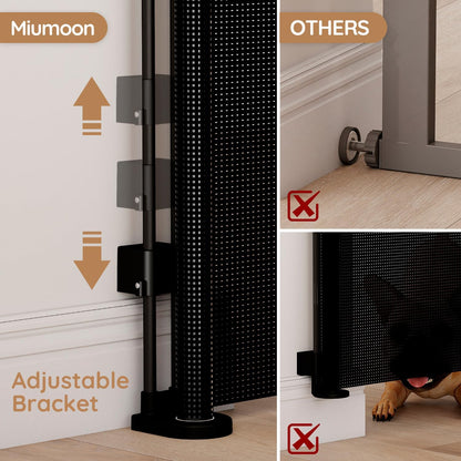 Miumoon One-Hand Operation Retractable Baby Gates, 71 inch Retractable Gate with Reinforced Strip Design to Prevent Crawling Through, 6 FT Retractable Dog Gate for Stairs, Doorways, Hallways