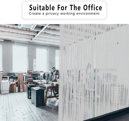 Finnez Frosted Window Film Non-Adhesive, Frosting Privacy Film for Glass Windows, Self Static-Cling Decorative Window Cling for Home Office UV Protection Cross Pattern 17.5 x 78.7 inches