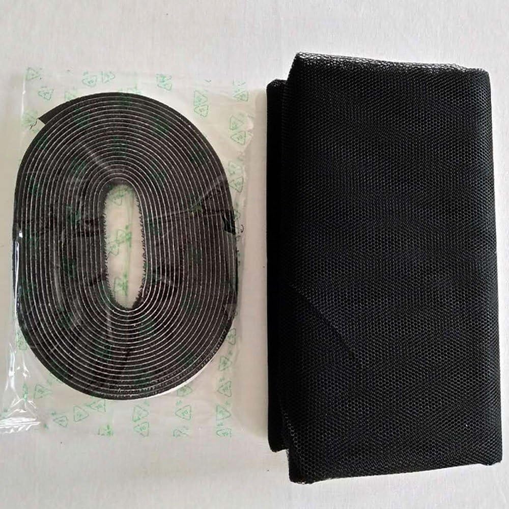 Flyzzz DIY Self-Adhesive Window Screen Netting Mesh Curtain, 100X150cm (Approach 39.37x59.05 Inches), with Hook and Sticky Tape, Fitted to Multiple Windows (White)