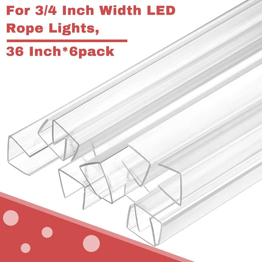 Chunful 36'' 6 Pack Cabinet Door Protector 3/4 '' Clear Cabinet Protector Edge Guard Plastic U Channel Edge Guard Trimable PVC Protective for Kitchen Cabinets Furniture Decorative Protection