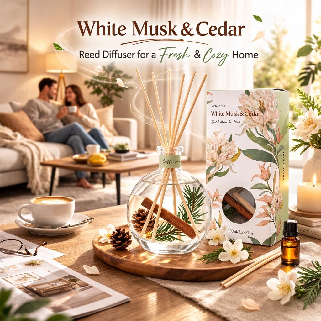 Luxury Hotel Scent Reed Diffuser 100ml (3.38oz) | No.1898 Hotel Collection Diffuser Oil Inspired by Ritz Carlton | Home, Bathroom & Office Decor | Long-Lasting Room Freshener Gift Set