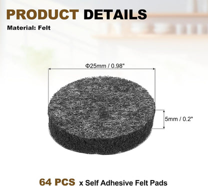 uxcell 32Pcs Non Slip Furniture Pads, 3" Round Self Adhesive Felt Bumpers Noise Reducing Furniture Feet Floor Protector for Chairs Tables Furniture Legs (White 0.2" Thick) - Colors B
