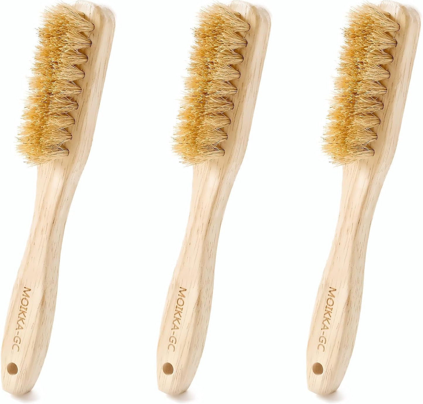 Wood Laundry Stain Brush with Boar Bristle, Tough Stain Remover for Delicate Fabric, Cotton, Linens, and Shoes, Laundry Scrub Brush for Fresh and Clean Fabric