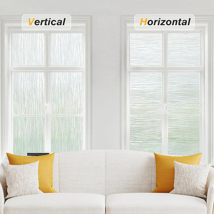 Haton Window Privacy Film, Frosted Glass Static Cling Sun Heat Blocking Window Clings, Frosting Opaque Coverings Stickers Tint for Home Office Door, Non Adhesive, White 17.5" x 78.7"