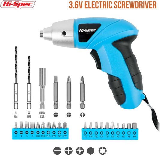 Hi-Spec Cordless Electric Screwdriver, Power Screw Driver Set with Pink Compact Tool Kit for Small Repair and Maintenance- Ideal Housewarming Gift,19 Piece