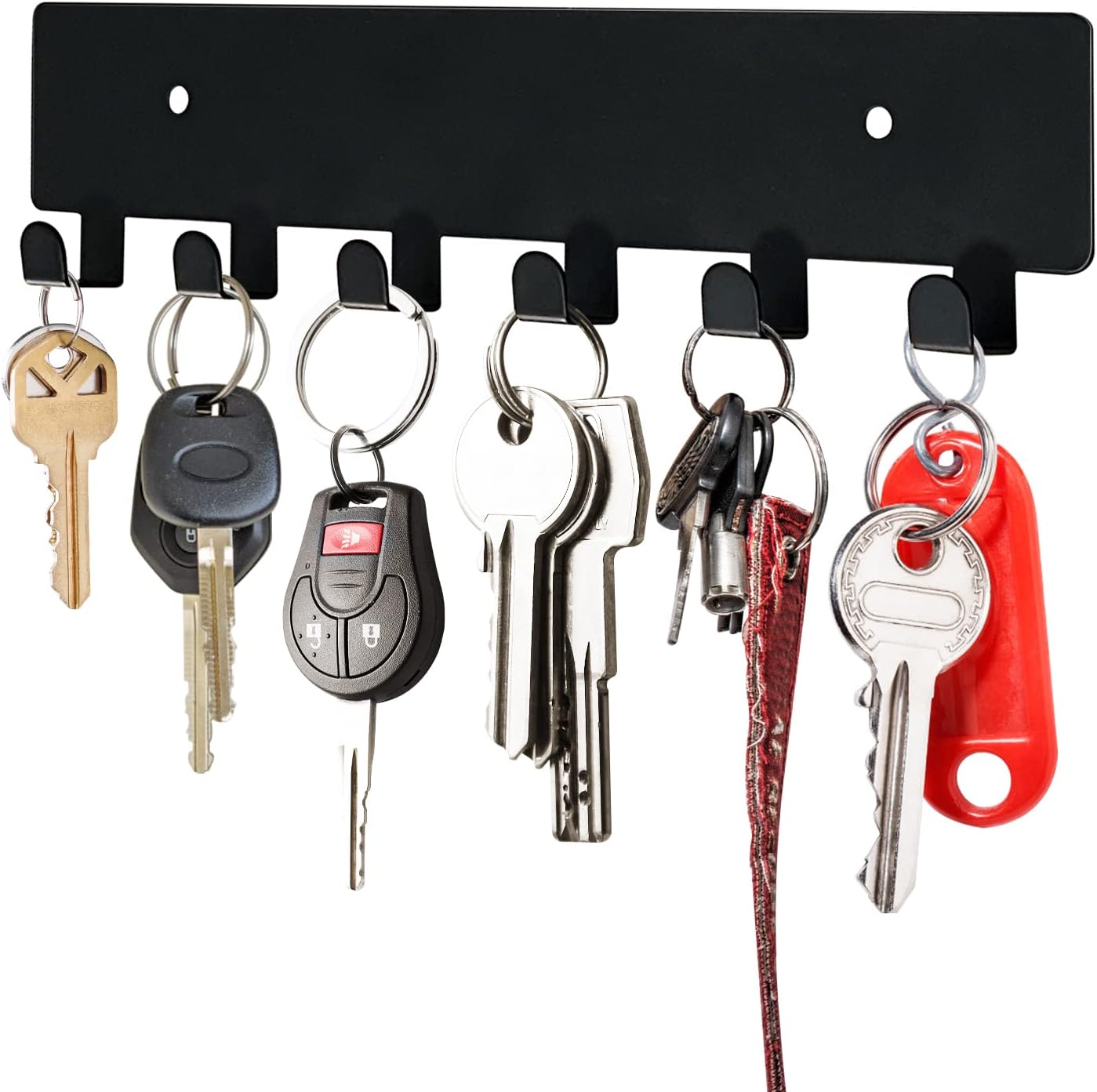 GTK Key Holder for Wall, Key Hooks with 6 Hooks, Wall Mounted Key Holder for Hallway, Self Adhesive Key Rack(White)
