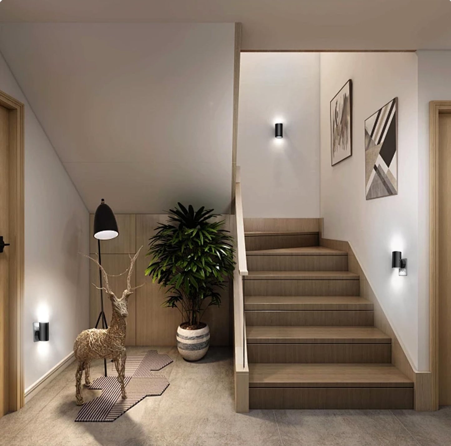 TSEXES LED Night Lights Plug into Wall, Dusk to Dawn Sensor,5-300LM Adjustable Brightness, Soft White 3000K,Dimmable Night Lights for Kitchen,Hallway Bedroom,Stairs, 2 Pack