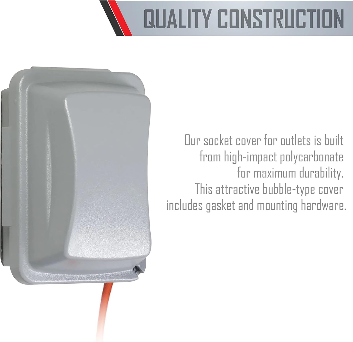 TayMac MM2410G Gray Polycarbonate 2-Gang Weatherproof In-Use Electrical Outlet Cover for Home Improvement, 2.75-in. Deep Outdoor Outlet Cover for Electrical Box, UFAST 55-in-1, Rated NEMA 3R