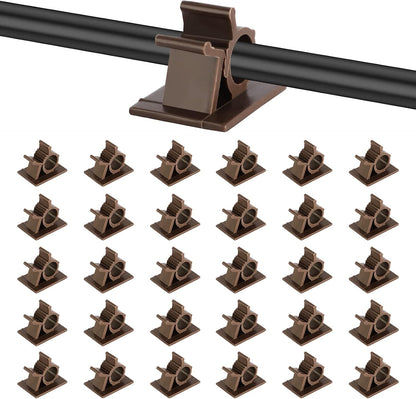 Viaky 30 Pcs Black Clips Self Adhesive Backed Nylon Wire Adjustable Cable Clips Adhesive Cable Management Drop Wire Holder