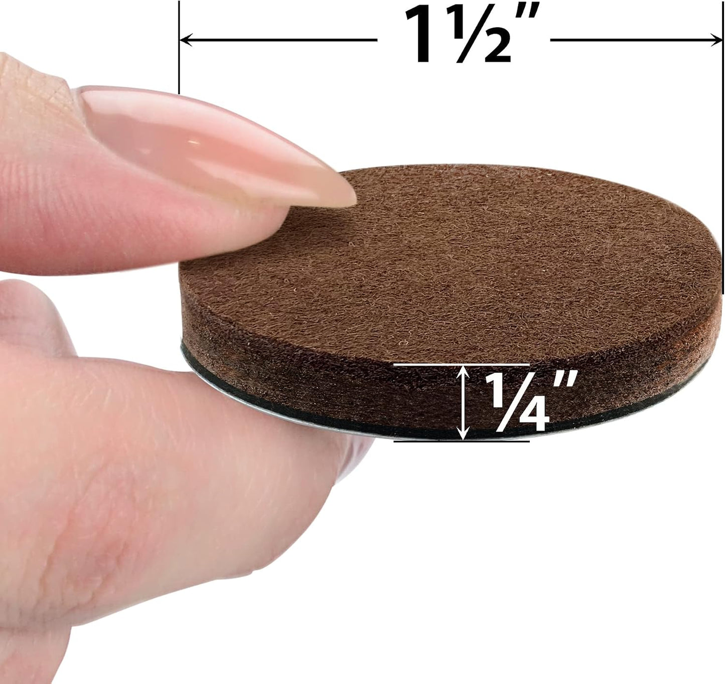 24 Heavy-Duty Felt Furniture Pads 1” 1/4” Thick X-Protector! Square Felt Pads for Furniture Feet - The Best Felt Floor Protectors for Furniture to Prevent Scratches. Protect Your Hard Floor! (Brown)