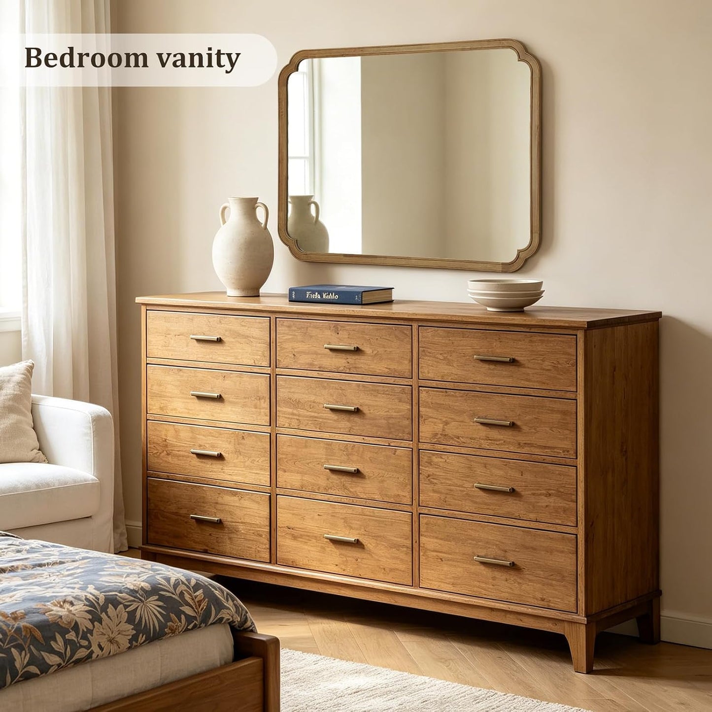 WallBeyond Full Length Mirror Wall Mounted 65"x22", Rustic Wooden Frame Floor Mirror, Large Full Body Mirror for Bedroom, Leaning or Hanging Against Wall, Natural