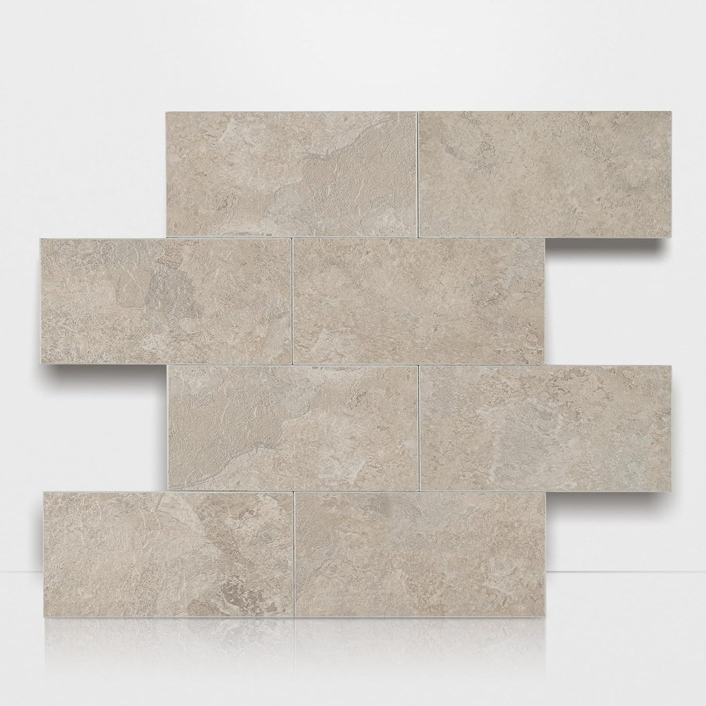 10- Sheet Polished White Peel and Stick Backsplash, 12’’Luxury PVC Ceramic Look Self Stick Subway Tiles, Waterproof Peel and Stick Wall Tiles for Kitchen and Bathrrom