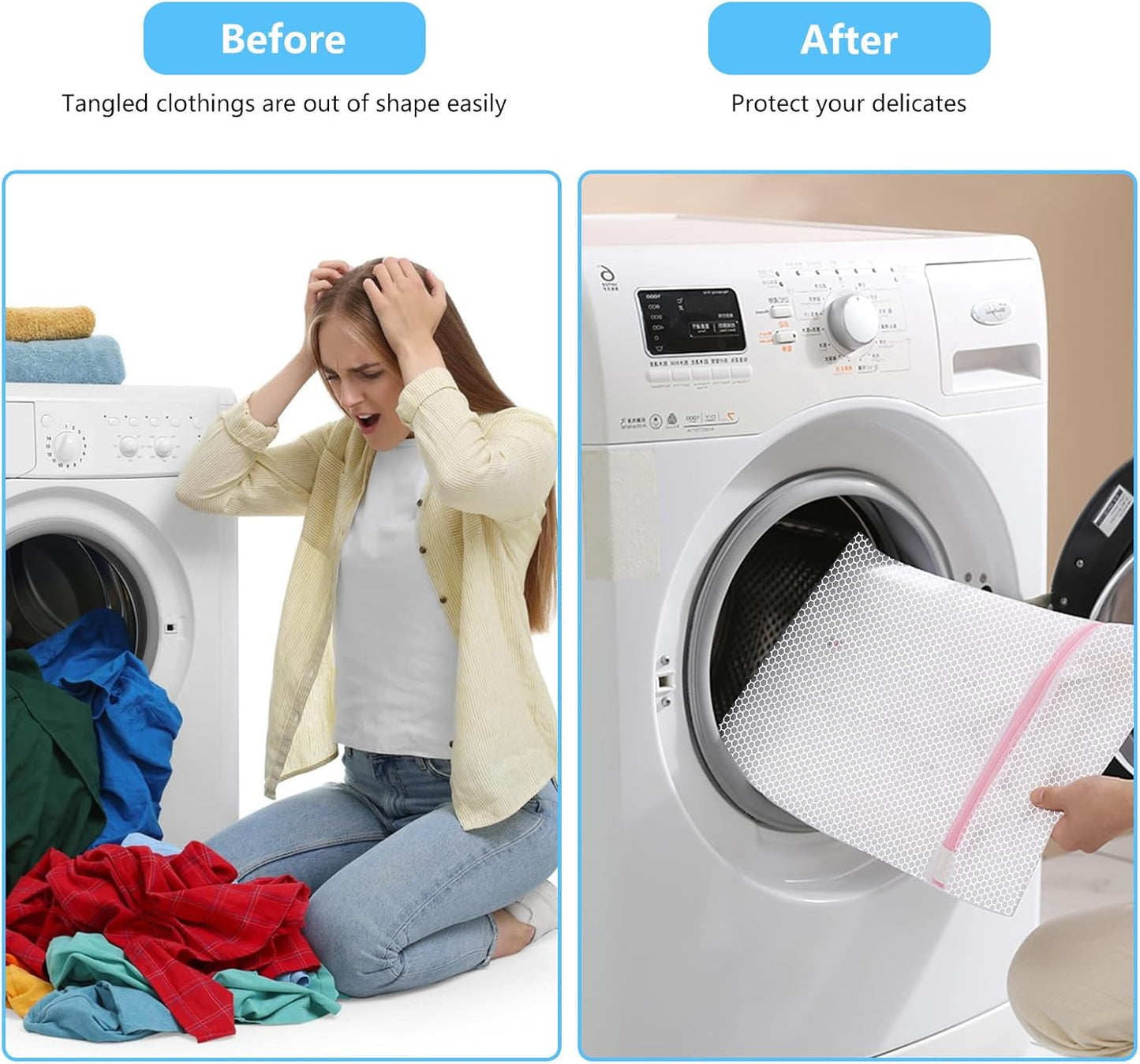 4Pcs Mesh Laundry Bags, Lingerie Bags for Washing Delicates,Mesh Wash Bags for Toy Storage & Cleaning, Travel Storage Organizer Bag, Dorm Room Essentials (1 Large, 1 Medium, 2 Small) (Fine Net)